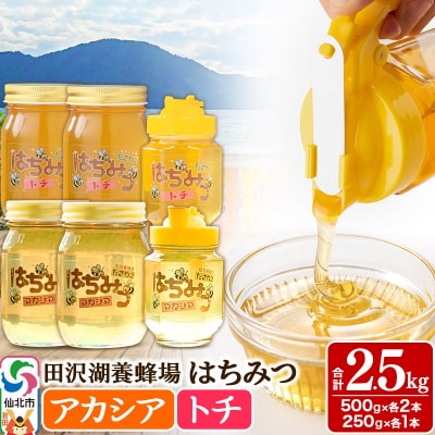 秋田県産はちみつ(アカシア・トチ) 合計2.5kg|02_tyj-090601