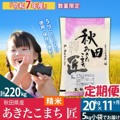 白米 令和7年産《定期便11ヶ月》あきたこまち 20kg 匠|02_snk-010811s
