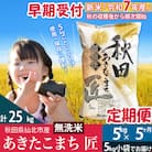 【無洗米】R7年産 新米 早期受付《定期便5ヶ月》あきたこまち5kg|02_snk-030305s