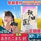 【玄米】令和7年産 新米 早期受付《定期便7ヶ月》あきたこまち30kg|02_snk-021007s