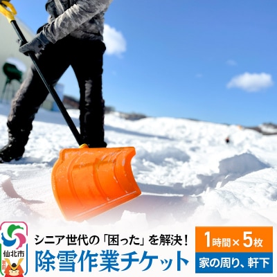 シニア世代の困り事を解決!除雪作業サービス利用チケット 1時間×5枚|02_aom-040501