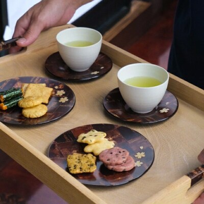 角館樺細工《樺細工 八柳》 丸銘々皿 市松 ゆうパケット|02_kdk-0h0701