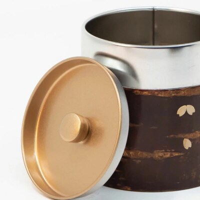 角館樺細工《樺細工 八柳》 茶缶 平型 150g 無地桜|02_kdk-916001