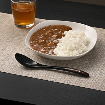 伝統工芸 【八柳】 漆 ため塗 木製カレースプーン ゆうパケット|02_kdk-978001