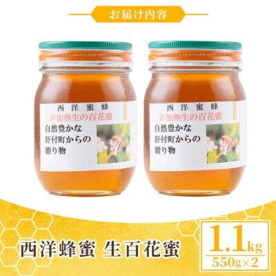 国産 西洋蜂蜜 生百花蜜 1.1kg　A51003