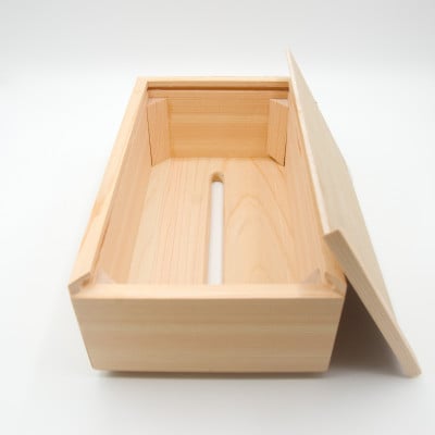 ティッシュケース(ソフトパック専用)　鮫川村産ヒノキ