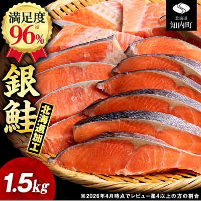 【11月発送】訳あり 塩銀鮭 切り身 1.5kg バラ凍結 職人手切り  北海道知内町加工