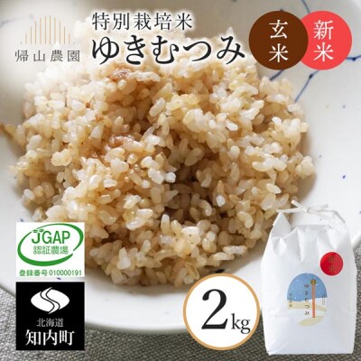 【令和8年産新米先行受付】 玄米 ゆきむつみ2kg 特別栽培米産地直送 帰山農園