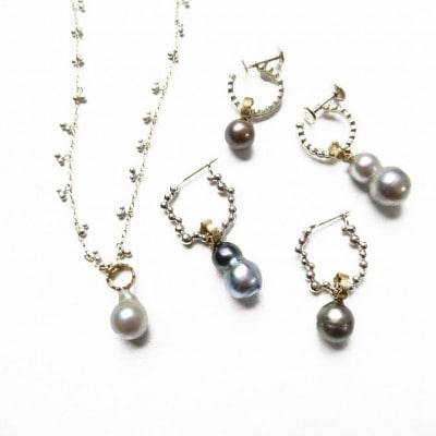 kerama pearl × marumaru charm top / K18 T-22