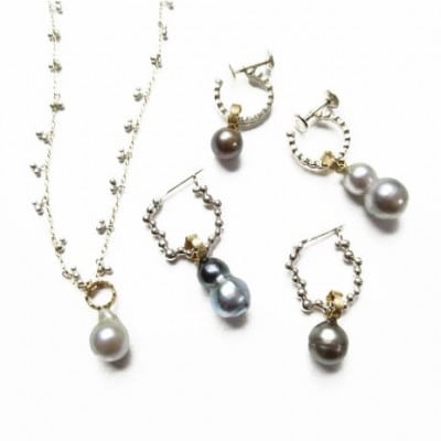 kerama pearl × marumaru charm top / K18 T-25