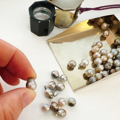 kerama pearl × marumaru charm top / K18 T-27