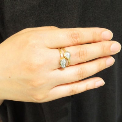 kerama pearl ring (13号) / K18