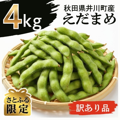 【さとふる限定】えだまめ 計4kg 秋田県 井川町産  [訳あり無選別品]