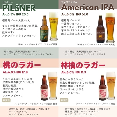  みちのく福島路ビール 飲み比べ4本セットNo.0089