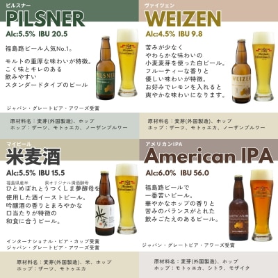  みちのく福島路ビール 飲み比べ6本セットNo.0090