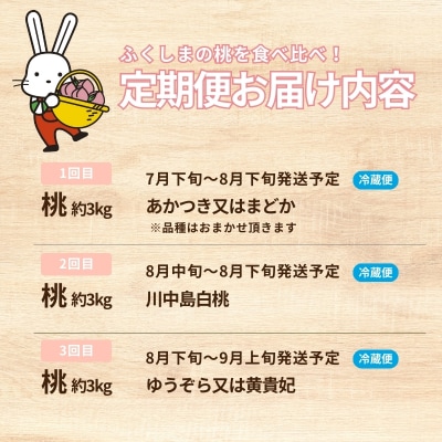 福島のもも 約3kg 定期便3回　【2026年発送　先行受付】No.2026