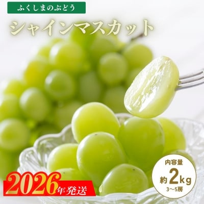 くるま農園　シャインマスカット　約2kg(3～5房)【2026年発送】No.2506