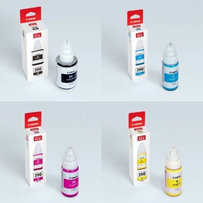 キヤノンインクボトル4色GI-390BK/GI-390C/GI-390M/GI-390Y 2696