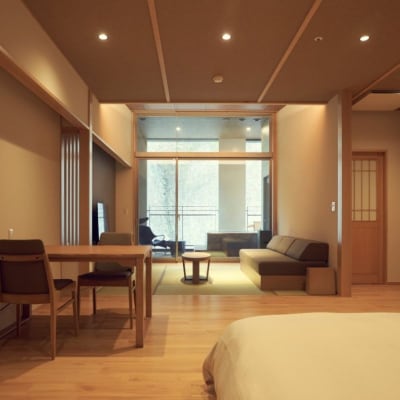 土湯温泉山水荘ペア宿泊券～源泉かけ流し露天風呂付客室(ジュニアスイートルーム)～No.2890