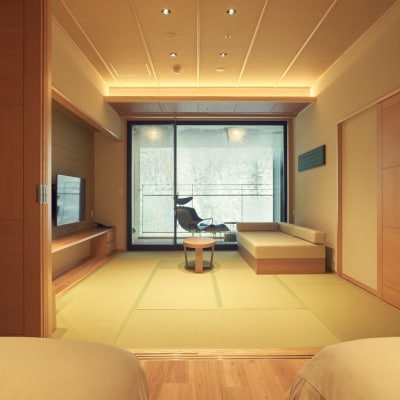 土湯温泉山水荘ペア宿泊券～源泉かけ流し半露天風呂付客室～No.2891