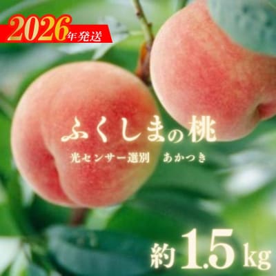 ふくしまの桃「光センサー選別あかつき」約1.5kg【2026年発送　先行受付】No.2919