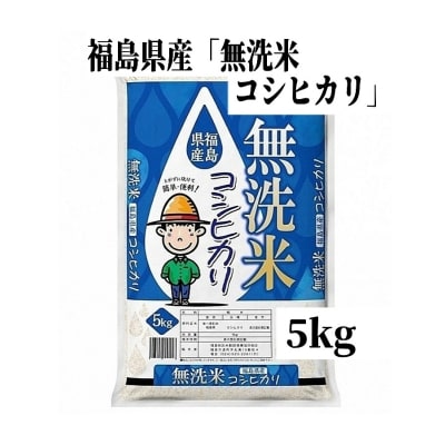  【令和7年産 新米先行受付】福島県産米「無洗米コシヒカリ」精米 5kg  1袋No.3051