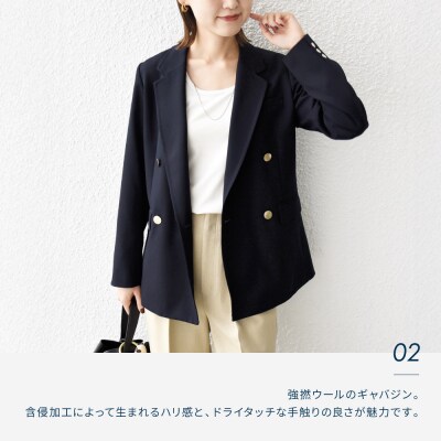 ウールギャバジンW ジャケット サイズ38 No.3227 