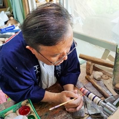 蒔絵こけし8寸 土湯こけし工人近野明裕作No.0493