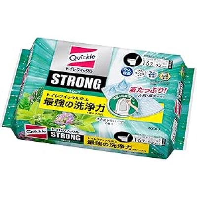 トイレクイックル ストロング エクストラハーブの香り つめかえ用 16枚入×12個