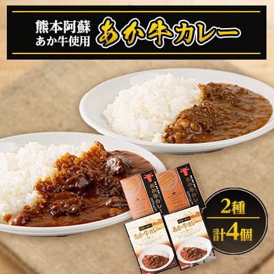 あか牛カレー詰め合わせセット あか牛カレー180g×2あか牛100%挽肉カレー220g×2(美里町)