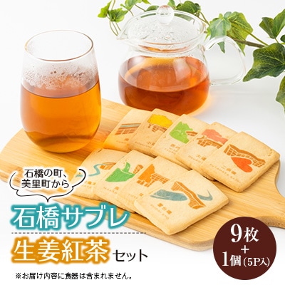 【熊本県美里町】石橋サブレ(9枚入り)と生姜紅茶セット