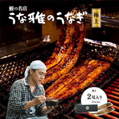 ヒロシのおすすめ!鰻の名店『うな雅』国産 手焼き 鰻【極上】かば焼き 2尾 約500g
