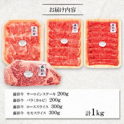 【ギフトボックス】くまもと黒毛和牛「藤彩牛」厳選4種の贅沢セット(美里町)