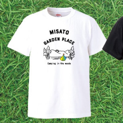 【美里町ガーデンプレイス】綿100%オリジナルTシャツ 　Landscape柄 【白】【XSサイズ】