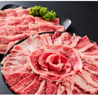 【訳あり品】熊本県産あか牛・くまもと黒毛和牛切り落とし焼肉食べ比べセット(計800g)(美里町)