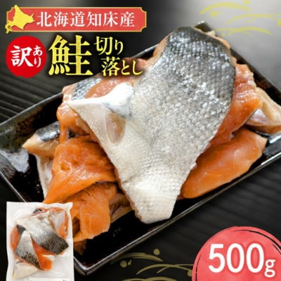 【訳あり】北海道知床産 鮭切り落とし 500g入　塩鮭なので解凍して焼くだけ/切身のほか貴重なカマも