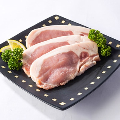 北海道知床斜里産ブランド豚肉「サチク麦王」3種計1.1㎏　ロース切身、モモ、バラ