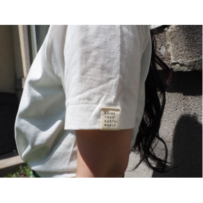 知床・斜里町のシンボルキャラクター「知床トコさん」×久米繊維　コットンTシャツ　白・L