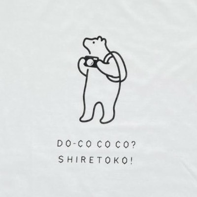 「知床トコさん」×久米繊維　コットンTシャツ　カメラ柄　XLサイズ