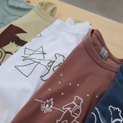 「知床トコさん」×久米繊維　コットンTシャツ　星柄　XLサイズ　半袖