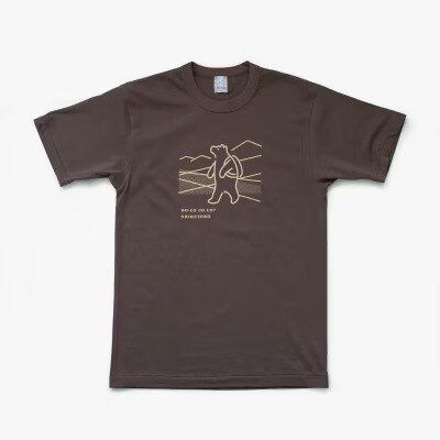 「知床トコさん」×久米繊維　コットンTシャツ　トレッキング柄　Mサイズ　半袖