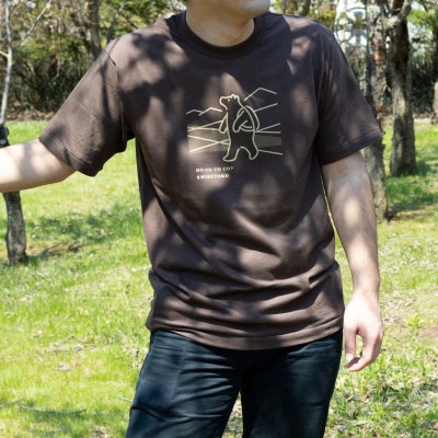 「知床トコさん」×久米繊維　コットンTシャツ　トレッキング柄　XLサイズ　半袖