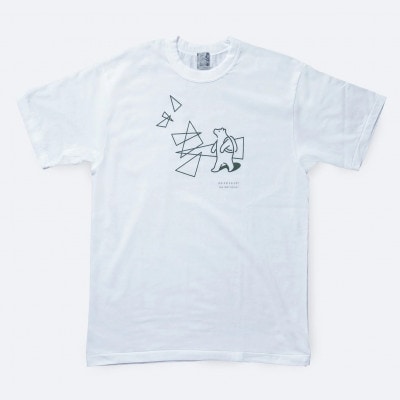 「知床トコさん」×久米繊維　コットンTシャツ　三角デザイン柄/白　XLサイズ　半袖