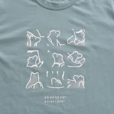 「知床トコさん」×久米繊維　コットンTシャツ　バラエティ柄　Lサイズ　半袖
