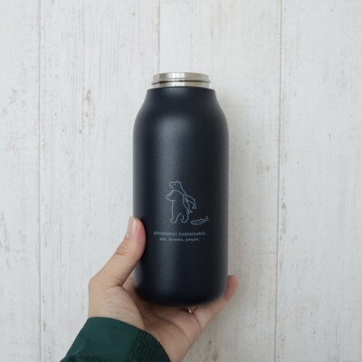 知床トコさん ウォーター タンブラー ネイビー 550ml×1本 蓋付き 軽量【KINTO】