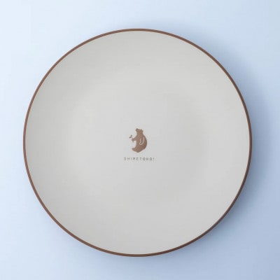 知床トコさんテーブルウェアシリーズ 丸プレート皿 2枚(L)【ベージュ】