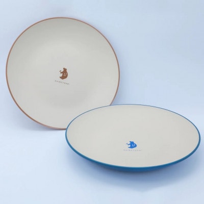 知床トコさんテーブルウェアシリーズ 丸プレート皿 2枚(L)【ベージュ】