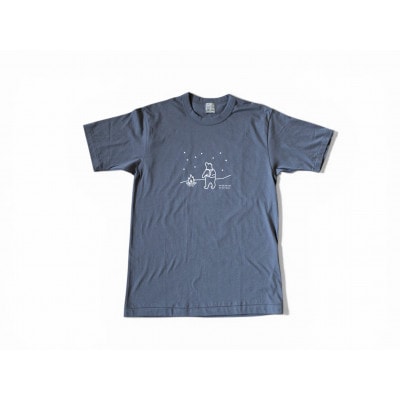 「知床トコさん」×久米繊維　コットンTシャツ　星空柄/ダークグレー　XLサイズ　半袖