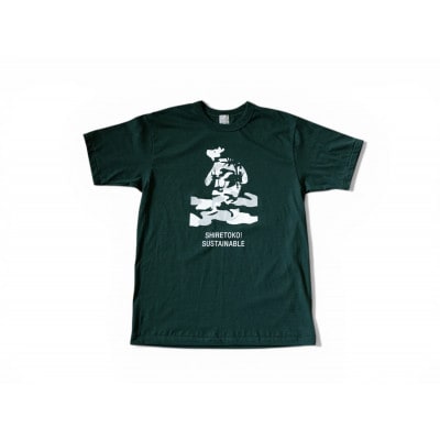 「知床トコさん」×久米繊維　コットンTシャツ　迷彩柄/グリーン　XLサイズ　半袖