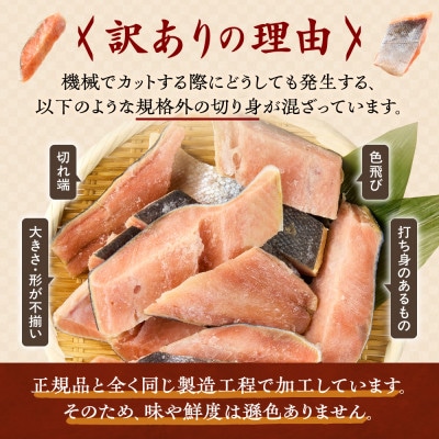 【訳あり】北海道斜里町産　無塩天然秋鮭切身 2kg【無添加】